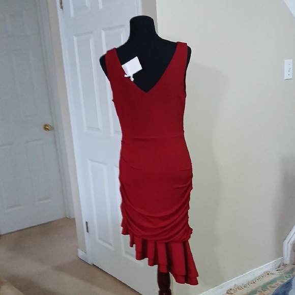 Grace Karin Burgundy High Low Dress - Picture 3 of 9